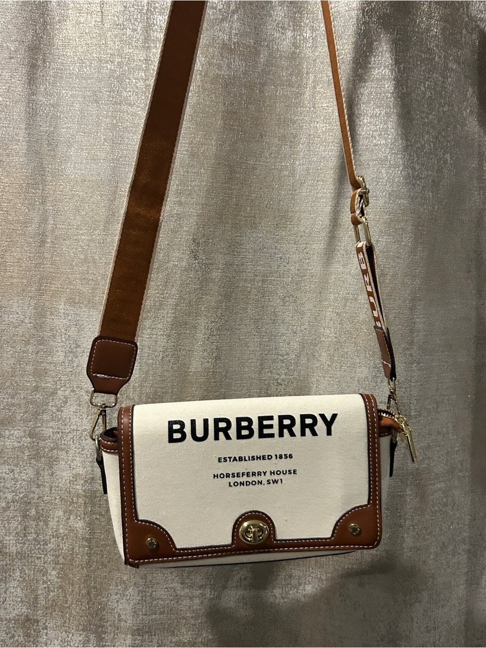 Burberry Horseferry Print Canvas Note Crossbody Bag